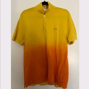 Lacoste LIVE L!VE- Short sleeve polo size 5 Medium, slim fit, orange/yellow